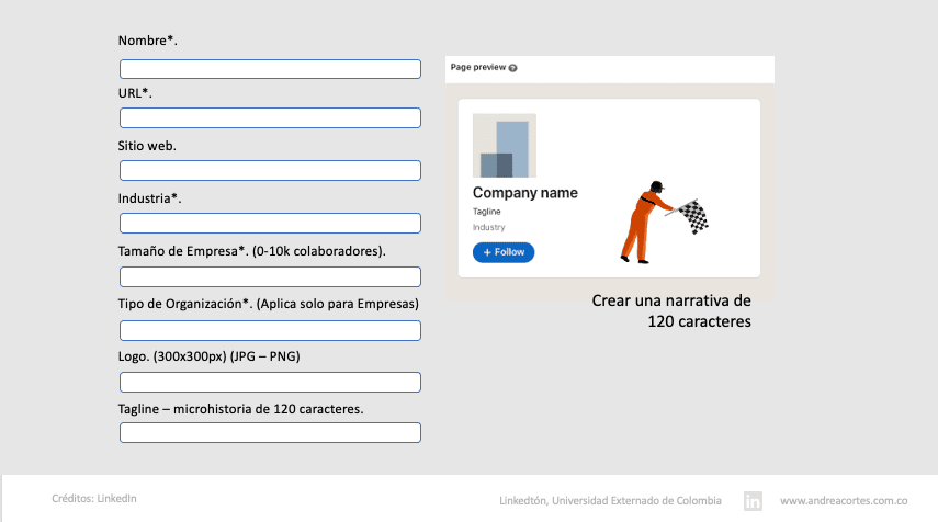 pasos para crear una página de Empresa en LinkedIn